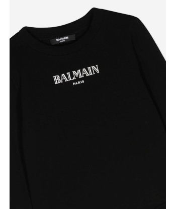 Balmain Girls Logo Bodysuit in Black Jusqu'à 80% De Réduction