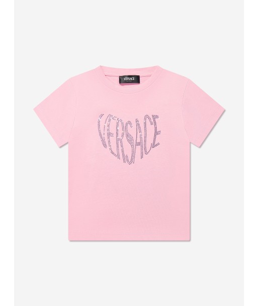 Versace Girls Diamante Logo T-Shirt in Pink 2 - 3 jours ouvrés.