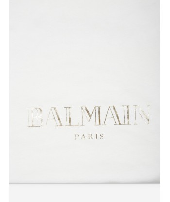 Balmain Baby Paris Logo Blanket in Ivory 2023