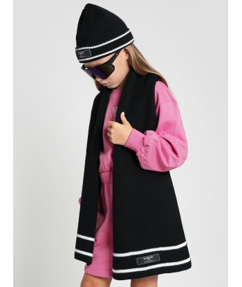 Balmain Kids Knitted Scarf in Black de France