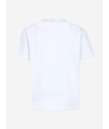 Balmain Kids Paris Logo T-Shirt in White pas cher chine