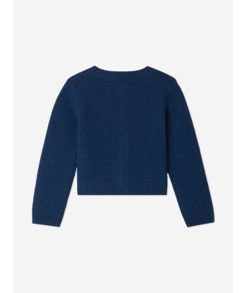 Bonpoint Girls Toscane Cardigan in Blue hantent personnes