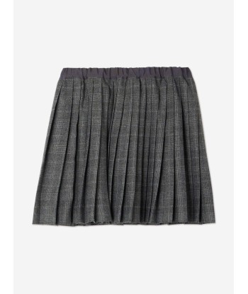 Bonpoint Girls Jais Checkered Skirt in Grey vous aussi creer 