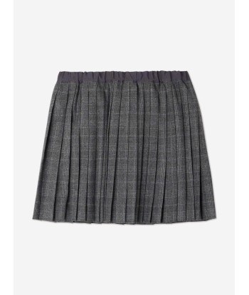 Bonpoint Girls Jais Checkered Skirt in Grey vous aussi creer 