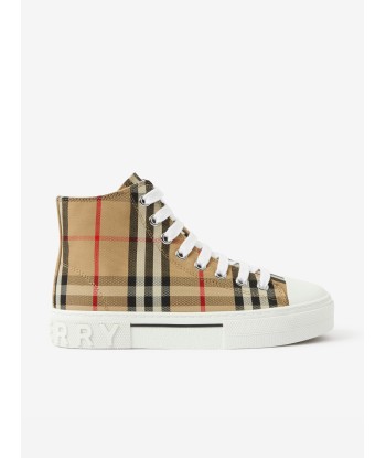 Burberry Kids New Mini Jack High Top Trainers in Beige Amélioration de cerveau avec