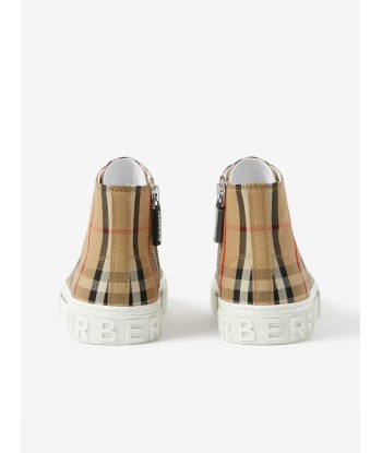 Burberry Kids New Mini Jack High Top Trainers in Beige Amélioration de cerveau avec