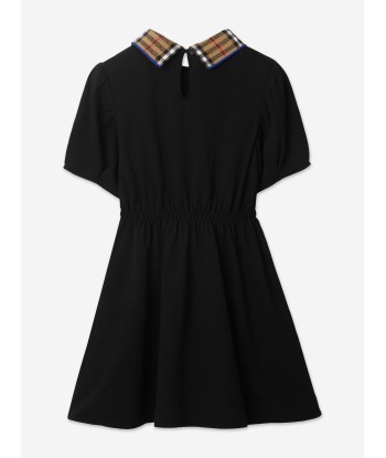 Burberry Girls Alesea Check Rib Dress in Black basket pas cher