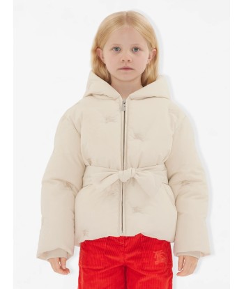 Burberry Girls Clara Puffer Jacket in Ivory pas cher chine