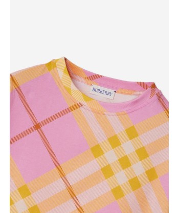 Burberry Girls Lilia Check T-Shirt in Pink de la marque