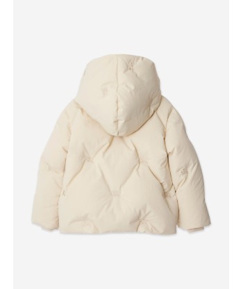 Burberry Girls Clara Puffer Jacket in Ivory pas cher chine