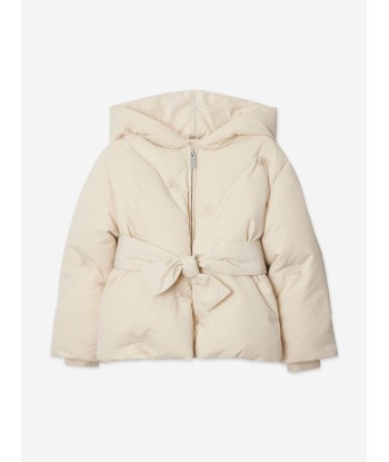 Burberry Girls Clara Puffer Jacket in Ivory pas cher chine