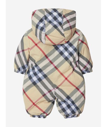 Burberry Baby Robson Check Snowsuit in Beige Véritable concentré