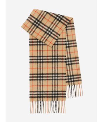 Burberry Kids Check Cashmere Scarf in Beige livraison gratuite