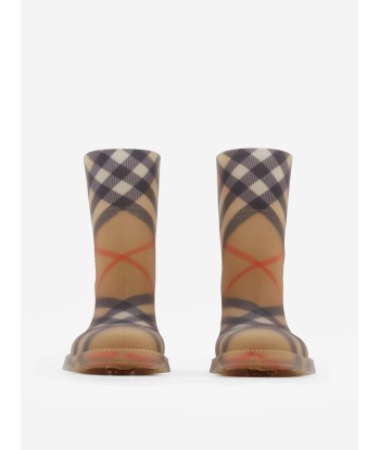 Burberry Kids Rubber Marsh High Boots in Beige hantent personnes