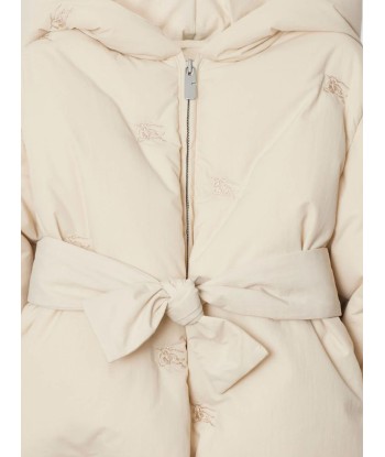 Burberry Girls Clara Puffer Jacket in Ivory pas cher chine