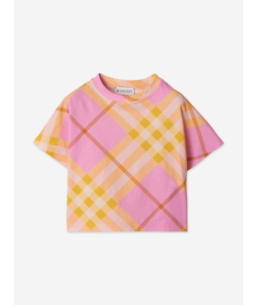 Burberry Baby Girls Mini Lilia Check T-Shirt in Pink Venez acheter