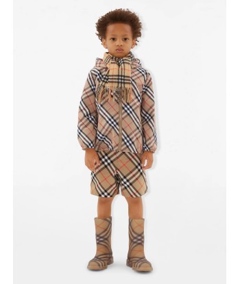 Burberry Kids Check Cashmere Scarf in Beige livraison gratuite