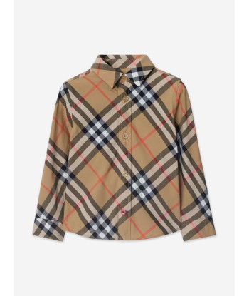 Burberry Baby Boys Qwen Long Sleeve Check Shirt in Beige Par le système avancé 