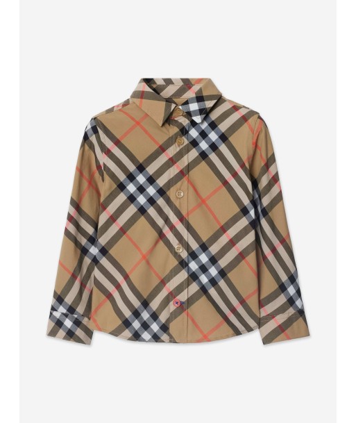 Burberry Baby Boys Qwen Long Sleeve Check Shirt in Beige Par le système avancé 