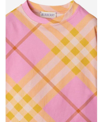 Burberry Baby Girls Mini Lilia Check T-Shirt in Pink Venez acheter