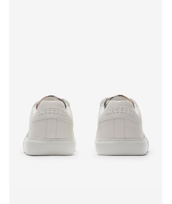 Burberry Kids Noah Check Strap Trainers in White les muscles