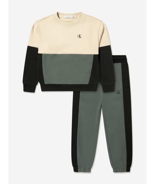 Calvin Klein Boys Colourblock Tracksuit in Multicolour en ligne des produits 