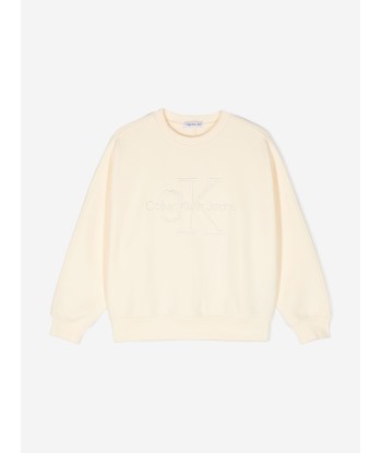 Calvin Klein Boys Logo Sweatshirt in Yellow Amélioration de cerveau avec