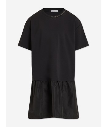 Calvin Klein Girls Mix Media Intarsia Dress in Black Amélioration de cerveau avec