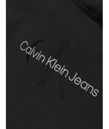 Calvin Klein Girls Glitter Monogram Hoodie in Black de l' environnement