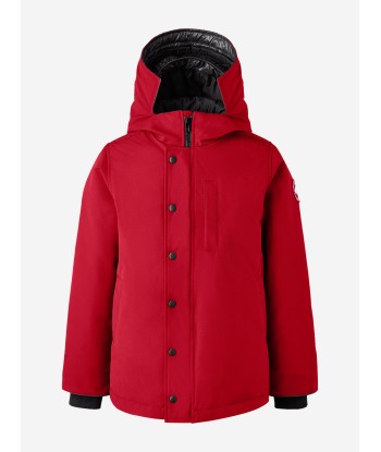 Canada Goose Kids Down Padded Logan Parka Jacket in Red la chaussure