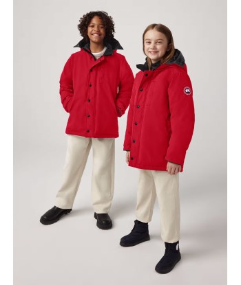 Canada Goose Kids Down Padded Logan Parka Jacket in Red la chaussure