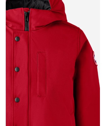 Canada Goose Kids Down Padded Logan Parka Jacket in Red la chaussure