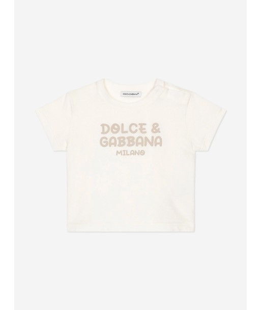 Dolce & Gabbana Baby Boys Milano Logo T-Shirt in White plus qu'un jeu 