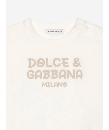 Dolce & Gabbana Baby Boys Milano Logo T-Shirt in White plus qu'un jeu 