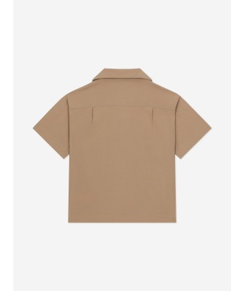 Dolce & Gabbana Boys Embroidered Pocket Shirt in Beige Venez acheter