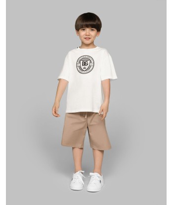 Dolce & Gabbana Boys Logo Stamp T-Shirt in White de votre