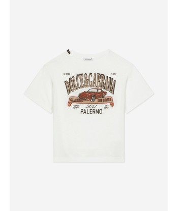 Dolce & Gabbana Boys Palermo Logo T-Shirt in White online