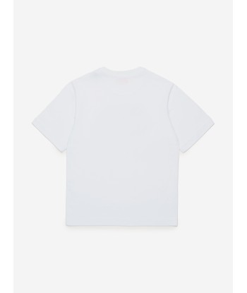 Diesel Boys Oval D Logo T-Shirt in White en ligne