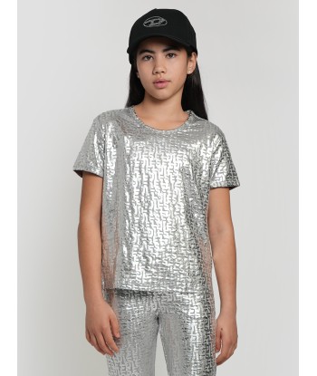 Diesel Girls Branded T-Shirt in Silver Toutes les collections ici