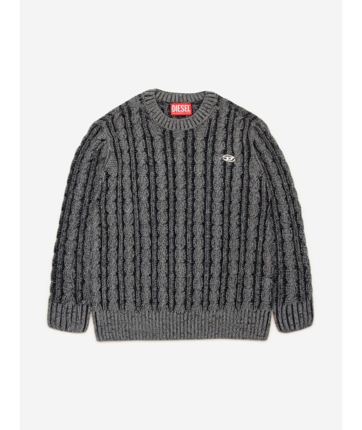 Diesel Kids Knitted Jumper in Grey livraison et retour toujours gratuits