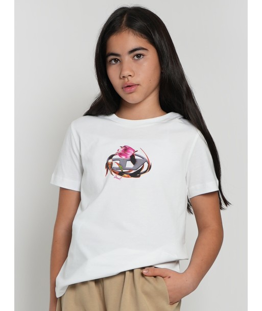 Diesel Girls Logo T-Shirt in White acheter