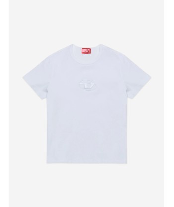 Diesel Girls Logo T-Shirt in White ouvre sa boutique