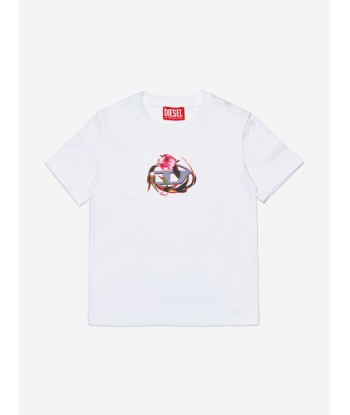 Diesel Girls Logo T-Shirt in White acheter