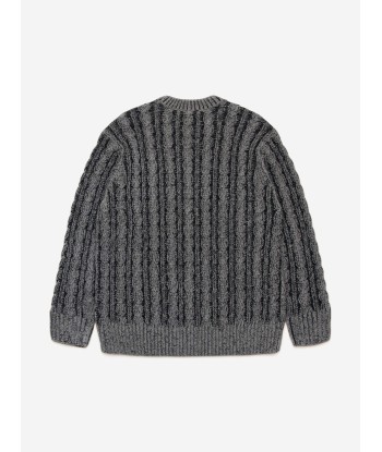 Diesel Kids Knitted Jumper in Grey livraison et retour toujours gratuits