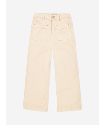 DL1961 Girls Lily Wide Leg Corduroy Trousers in White 2 - 3 jours ouvrés.