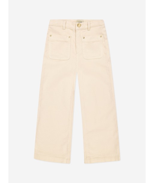 DL1961 Girls Lily Wide Leg Corduroy Trousers in White 2 - 3 jours ouvrés.