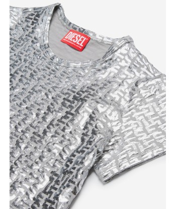 Diesel Girls Branded T-Shirt in Silver Toutes les collections ici