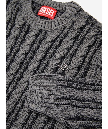 Diesel Kids Knitted Jumper in Grey livraison et retour toujours gratuits