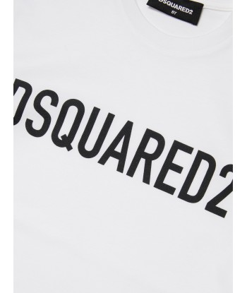 Dsquared2 Kids Logo Print T-Shirt in White 2024