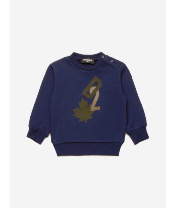 Dsquared2 Baby Maple Leaf Logo Sweatshirt in Navy pas chere